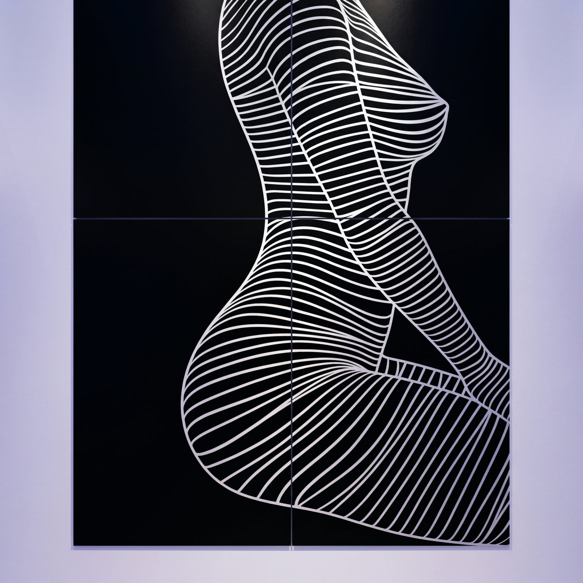 SILK | Minimalist Crouched Female Body Op Art | Luxury Multi-Print Wall Art | 1-Of-1