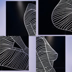 SILK | Minimalist Crouched Female Body Op Art | Luxury Multi-Print Wall Art | 1-Of-1