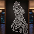 SILK | Minimalist Crouched Female Body Op Art | Luxury Multi-Print Wall Art | 1-Of-1