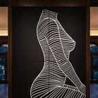 SILK | Minimalist Crouched Female Body Op Art | Luxury Multi-Print Wall Art | 1-Of-1