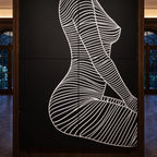 SILK | Minimalist Crouched Female Body Op Art | Luxury Multi-Print Wall Art | 1-Of-1