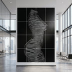 SINUOUS | Abstract Minimalist Female Body | B&W | 1-Of-1 | 72K | 16-Print Giclee Mural