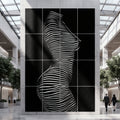 SINUOUS | Abstract Minimalist Female Body | B&W | 1-Of-1 | 72K | 16-Print Giclee Mural