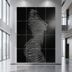 SINUOUS | Abstract Minimalist Female Body | B&W | 1-Of-1 | 72K | 16-Print Giclee Mural