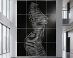 SINUOUS | Abstract Minimalist Female Body | B&W | 1-Of-1 | 72K | 16-Print Giclee Mural