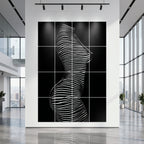 SINUOUS | Abstract Minimalist Female Body | B&W | 1-Of-1 | 72K | 16-Print Giclee Mural
