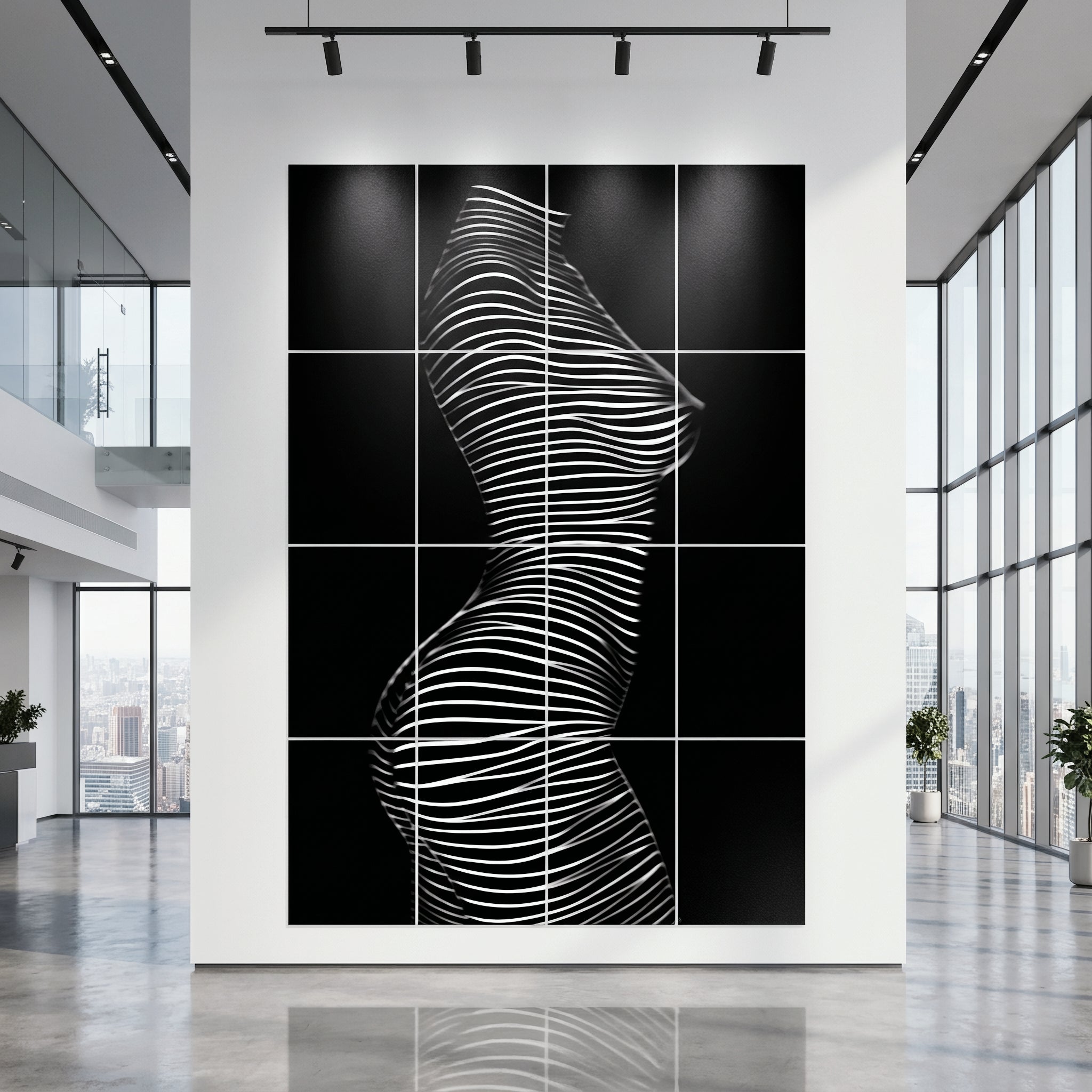 SINUOUS | Abstract Minimalist Female Body | B&W | 1-Of-1 | 72K | 16-Print Giclee Mural
