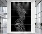 SINUOUS | Abstract Minimalist Female Body | B&W | 1-Of-1 | 72K | 16-Print Giclee Mural