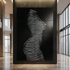 SINUOUS | Abstract Minimalist Female Body | B&W | 1-Of-1 | 72K | 16-Print Giclee Mural
