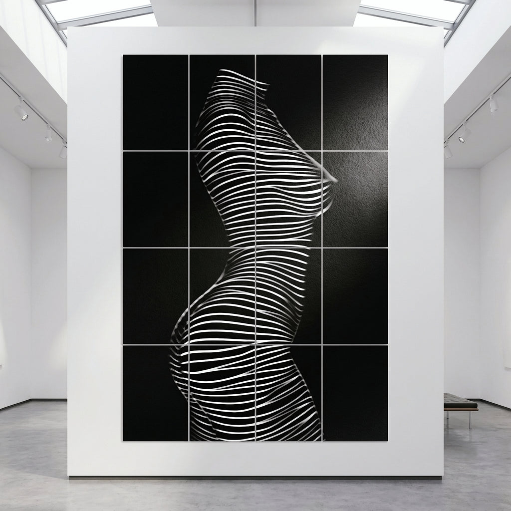 SINUOUS | Abstract Minimalist Female Body | B&W | 1-Of-1 | 72K | 16-Print Giclee Mural
