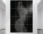 SINUOUS | Abstract Minimalist Female Body | B&W | 1-Of-1 | 72K | 16-Print Giclee Mural