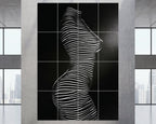 SINUOUS | Abstract Minimalist Female Body | B&W | 1-Of-1 | 72K | 16-Print Giclee Mural