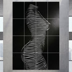 SINUOUS | Abstract Minimalist Female Body | B&W | 1-Of-1 | 72K | 16-Print Giclee Mural