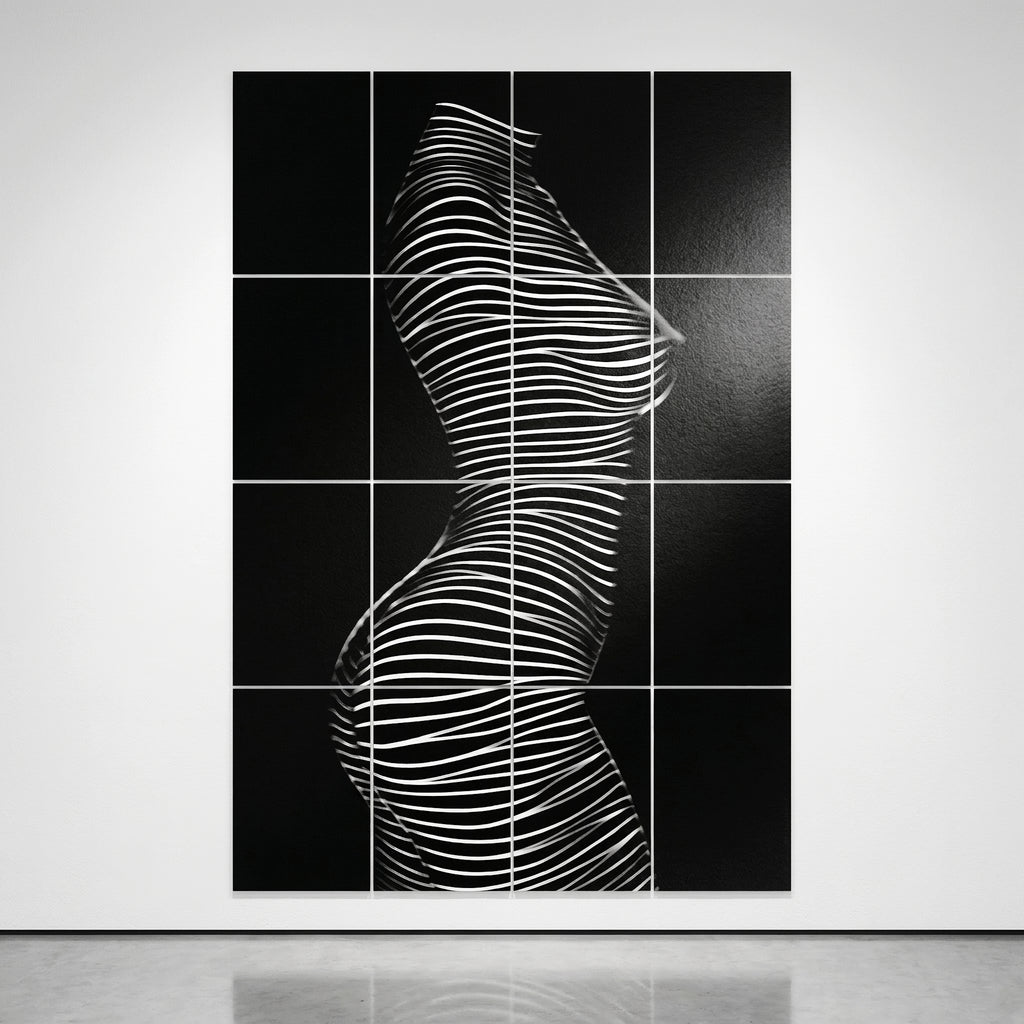 SINUOUS | Abstract Minimalist Female Body | B&W | 1-Of-1 | 72K | 16-Print Giclee Mural