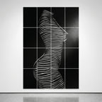 SINUOUS | Abstract Minimalist Female Body | B&W | 1-Of-1 | 72K | 16-Print Giclee Mural