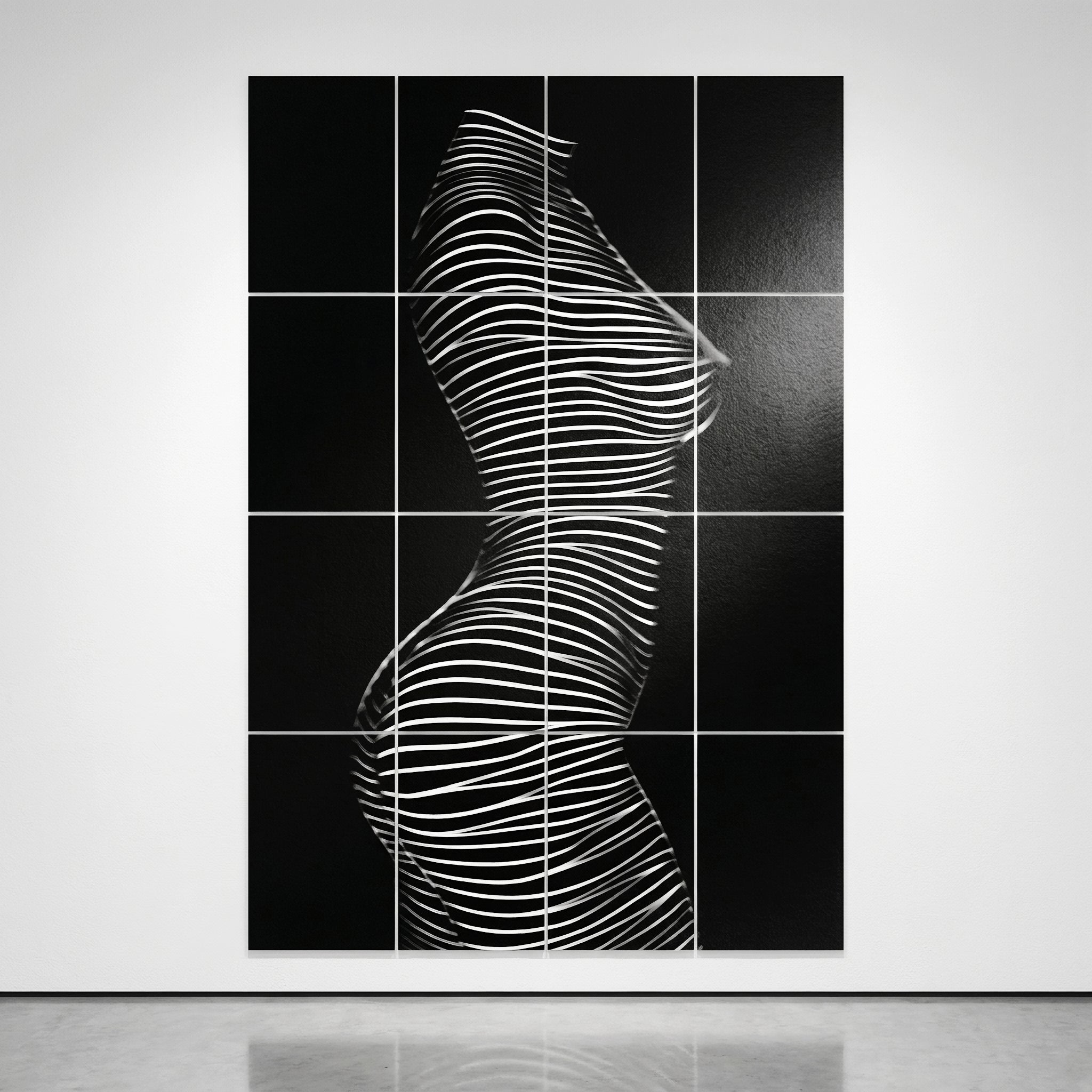 SINUOUS | Abstract Minimalist Female Body | B&W | 1-Of-1 | 72K | 16-Print Giclee Mural