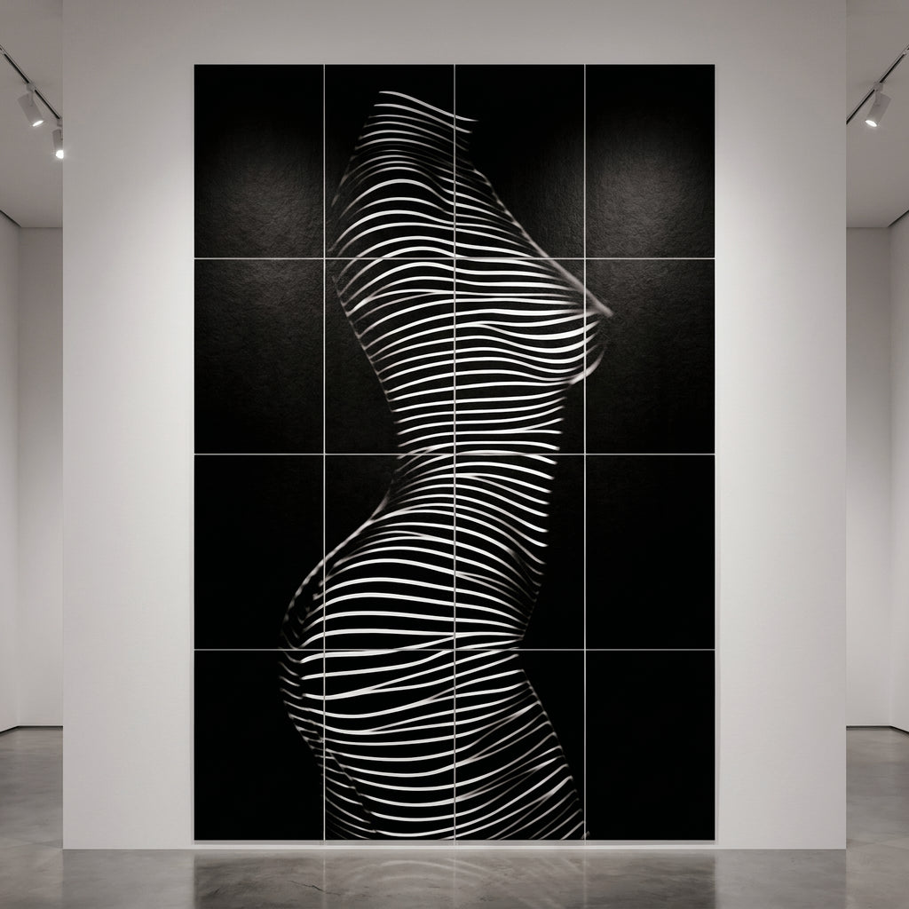 SINUOUS | Abstract Minimalist Female Body | B&W | 1-Of-1 | 72K | 16-Print Giclee Mural