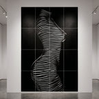 SINUOUS | Abstract Minimalist Female Body | B&W | 1-Of-1 | 72K | 16-Print Giclee Mural