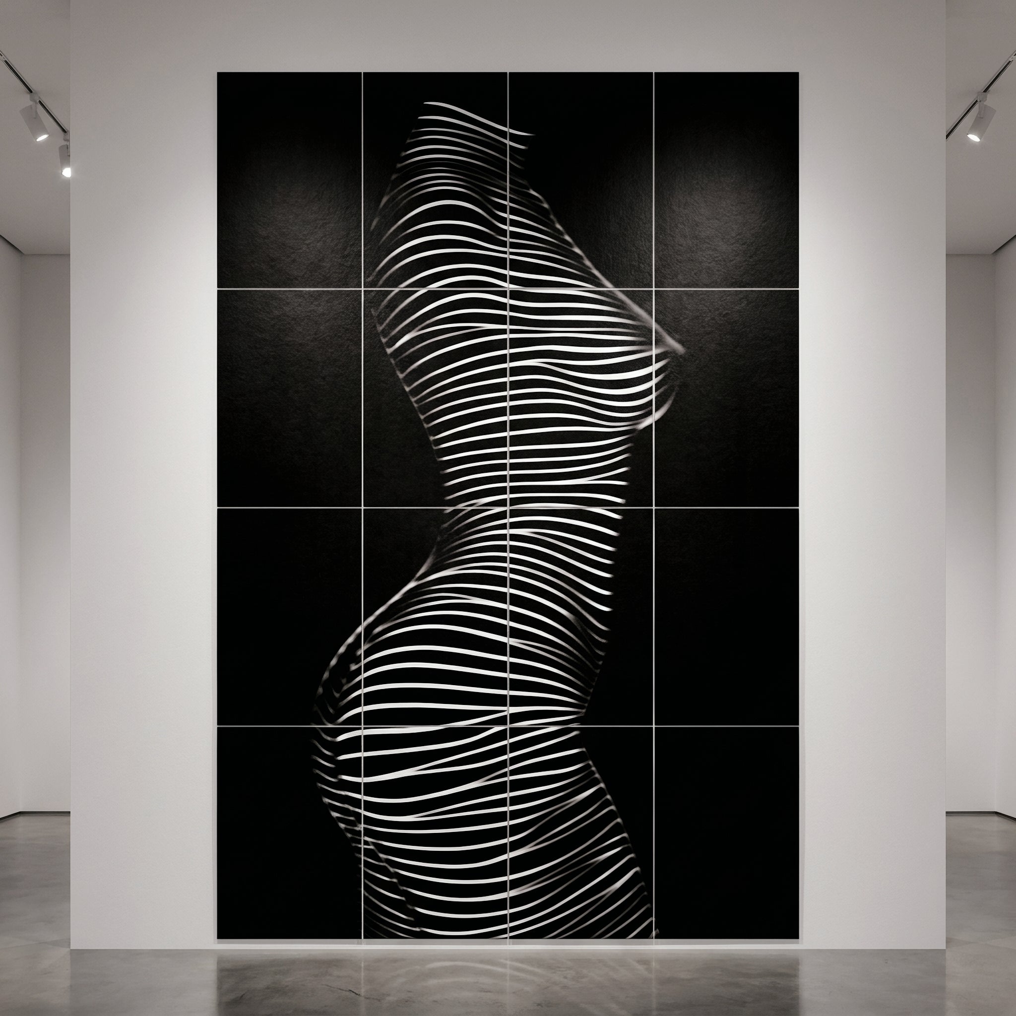 SINUOUS | Abstract Minimalist Female Body | B&W | 1-Of-1 | 72K | 16-Print Giclee Mural