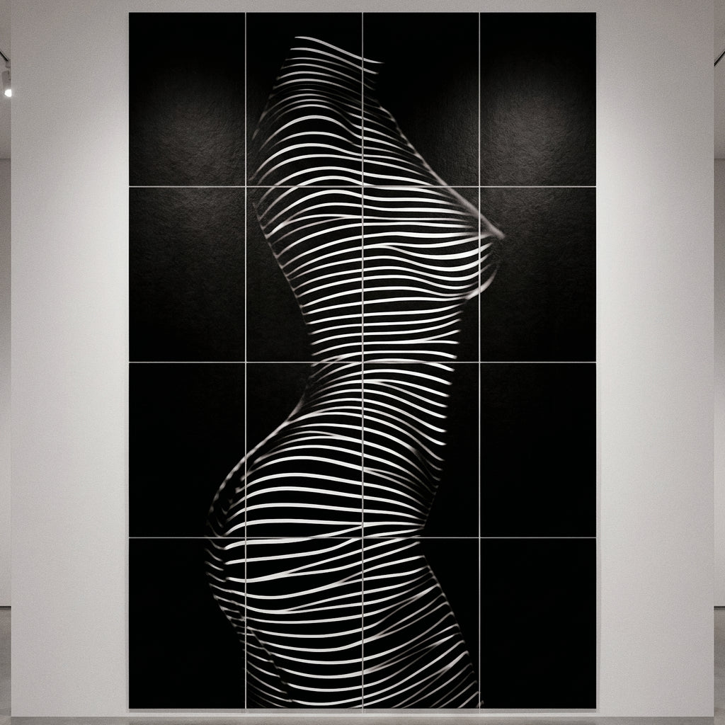 SINUOUS | Abstract Minimalist Female Body | B&W | 1-Of-1 | 72K | 16-Print Giclee Mural