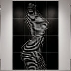 SINUOUS | Abstract Minimalist Female Body | B&W | 1-Of-1 | 72K | 16-Print Giclee Mural