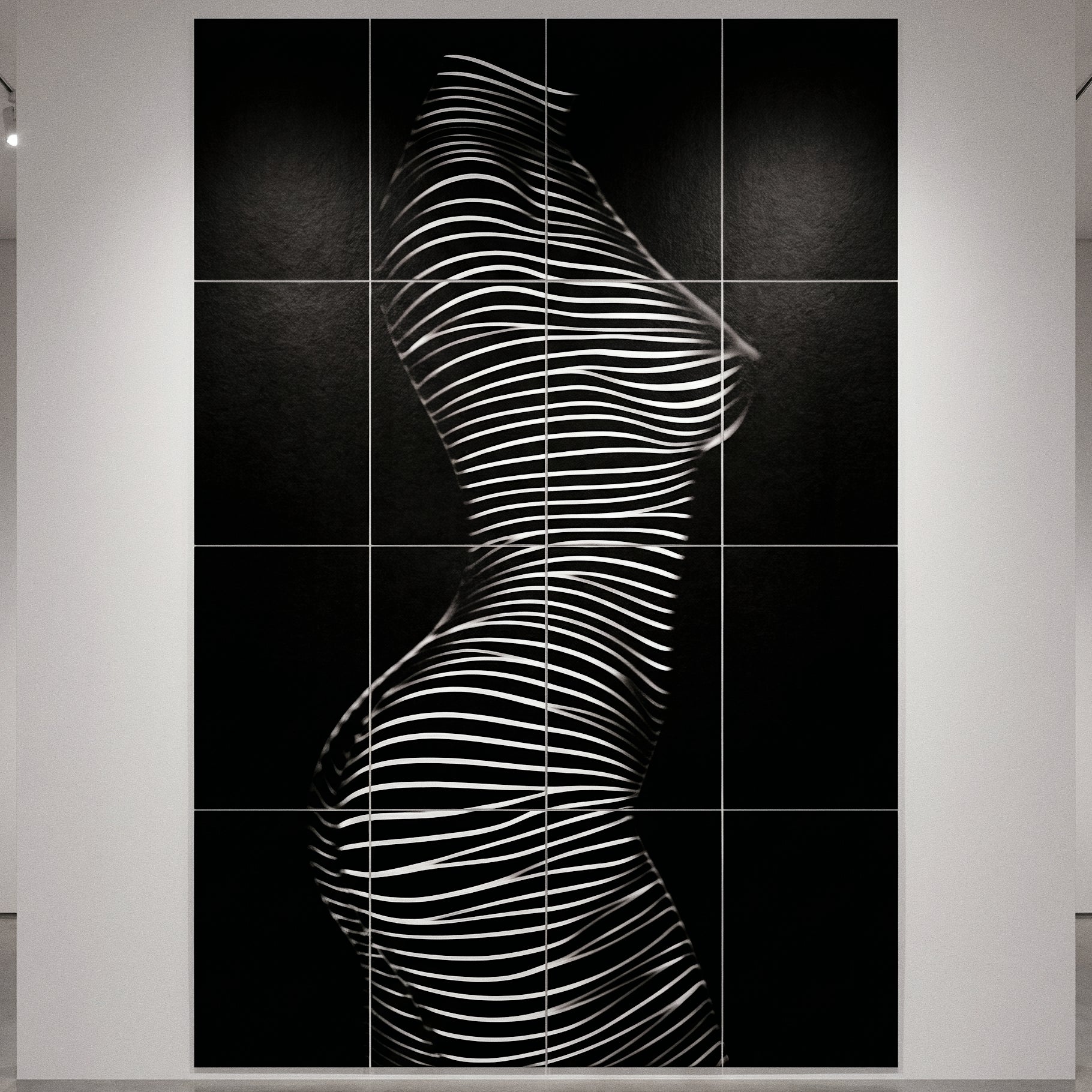 SINUOUS | Abstract Minimalist Female Body | B&W | 1-Of-1 | 72K | 16-Print Giclee Mural