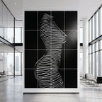 SINUOUS | Abstract Minimalist Female Body | B&W | 1-Of-1 | 72K | 16-Print Giclee Mural