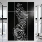 SINUOUS | Abstract Minimalist Female Body | B&W | 1-Of-1 | 72K | 16-Print Giclee Mural