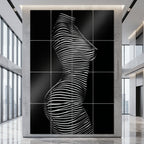 SINUOUS | Abstract Minimalist Female Body | B&W | 1-Of-1 | 72K | 16-Print Giclee Mural