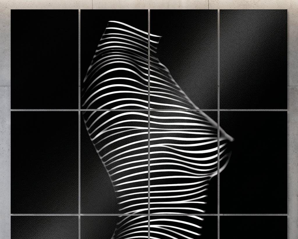 SINUOUS | Abstract Minimalist Female Body | B&W | 1-Of-1 | 72K | 16-Print Giclee Mural