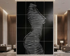 SINUOUS | Abstract Minimalist Female Body | B&W | 1-Of-1 | 72K | 16-Print Giclee Mural