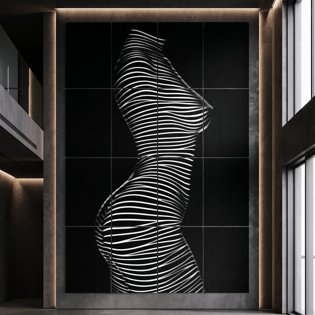 SINUOUS | Abstract Female Body Silhouette | Luxury Multi-Print Wall Art | 1-Of-1