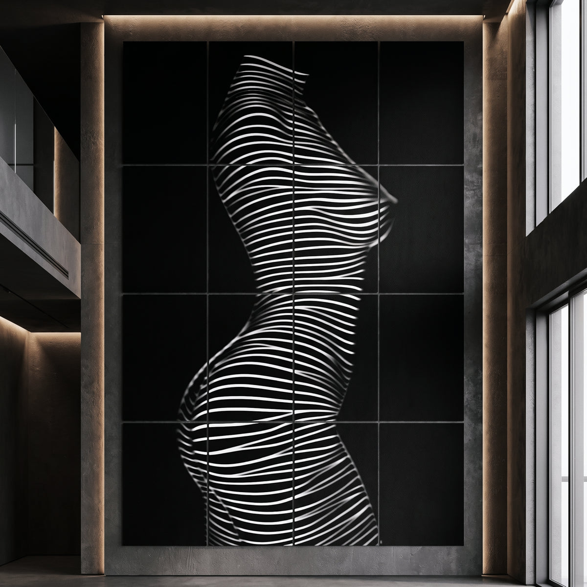 SINUOUS | Abstract Female Body Silhouette | Luxury Multi-Print Wall Art | 1-Of-1