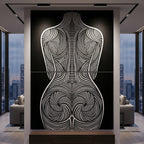 STELA | Striped Minimalist Female Op Art | Multi-Print Luxury Wall Art
