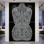 STELA | Striped Minimalist Female Op Art | Multi-Print Luxury Wall Art