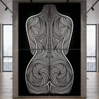 STELA | Striped Minimalist Female Op Art | Multi-Print Luxury Wall Art