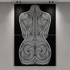 STELA | Striped Minimalist Female Op Art | Multi-Print Luxury Wall Art