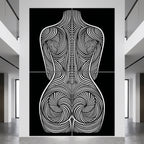 STELA | Striped Minimalist Female Op Art | Multi-Print Luxury Wall Art