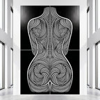 STELA | Striped Minimalist Female Op Art | Multi-Print Luxury Wall Art