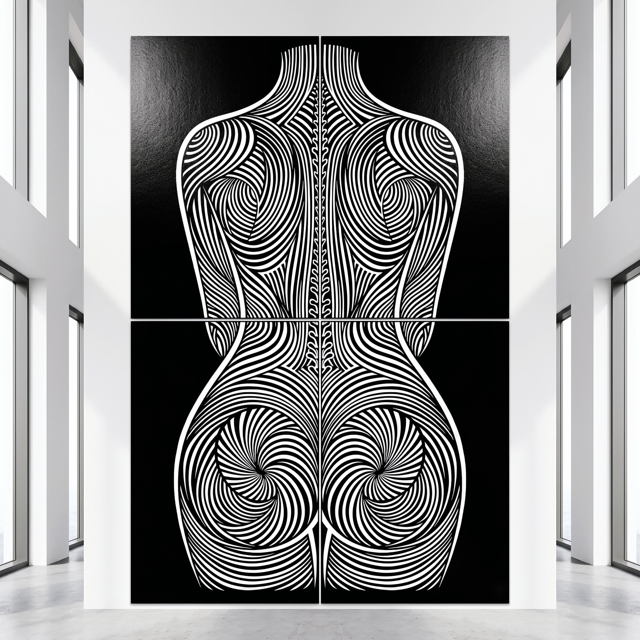 STELA | Striped Minimalist Female Op Art | Multi-Print Luxury Wall Art