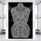 STELA | Striped Minimalist Female Op Art | Multi-Print Luxury Wall Art