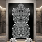 STELA | Striped Minimalist Female Figure Wall Art | Luxury Decor Op Art Print