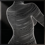 SUAVE | Abstract Striped Female Figure Op Art | Luxury Multi-Print Wall Art | 1-Of-1