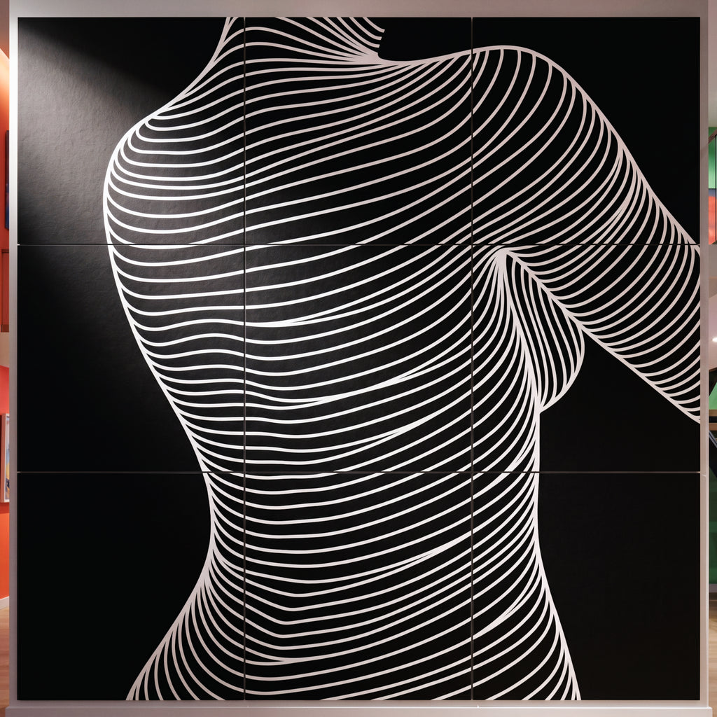 SUAVE | Abstract Striped Female Figure Op Art | Luxury Multi-Print Wall Art | 1-Of-1