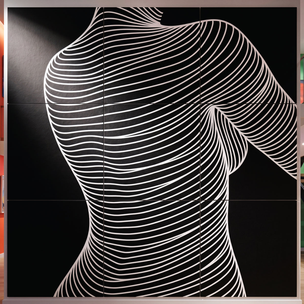 SUAVE | Abstract Striped Female Figure Op Art | Luxury Multi-Print Wall Art | 1-Of-1