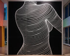 SUAVE | Abstract Striped Female Figure Op Art | Luxury Multi-Print Wall Art | 1-Of-1