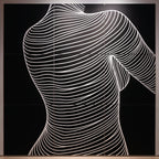SUAVE | Abstract Striped Female Figure Op Art | Luxury Multi-Print Wall Art | 1-Of-1