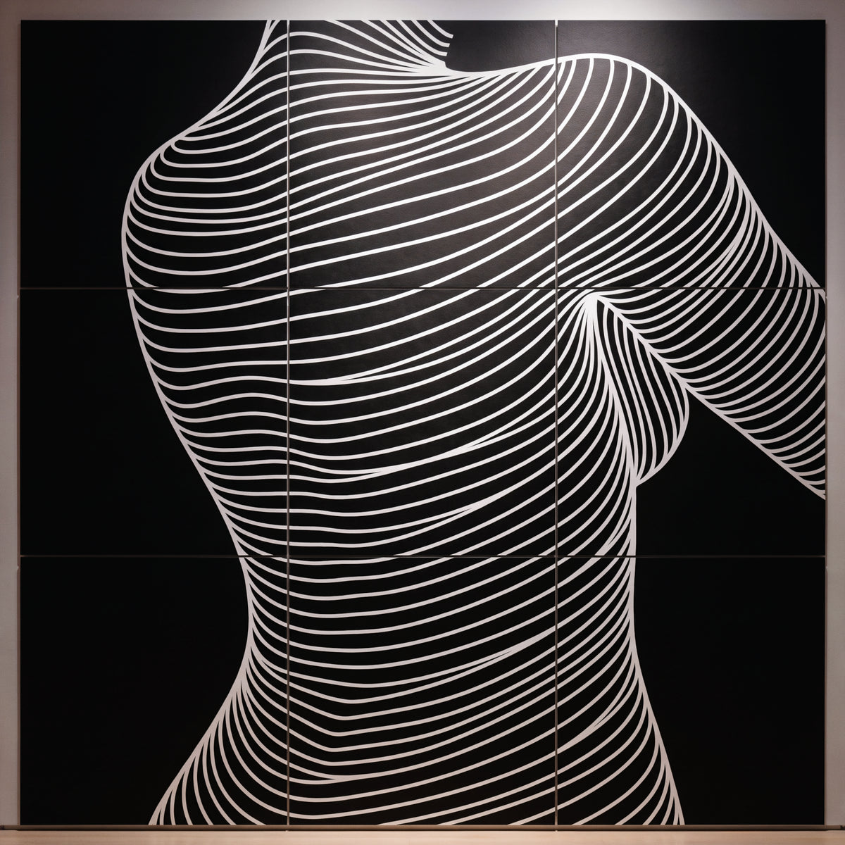 SUAVE | Abstract Striped Female Figure Op Art | Luxury Multi-Print Wall Art | 1-Of-1