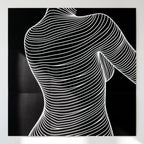 SUAVE | Abstract Striped Female Figure Op Art | Luxury Multi-Print Wall Art | 1-Of-1