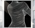 SUAVE | Abstract Striped Female Figure Op Art | Luxury Multi-Print Wall Art | 1-Of-1